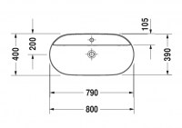 LAVABO SOBRE ENCIMERA 80x40 LUV DURAVIT